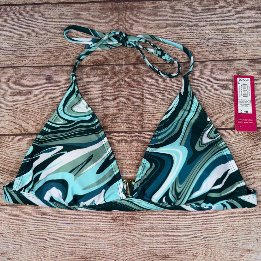 Xhilaration Large 8/10 Swirl Pattern Bikini Top NWT